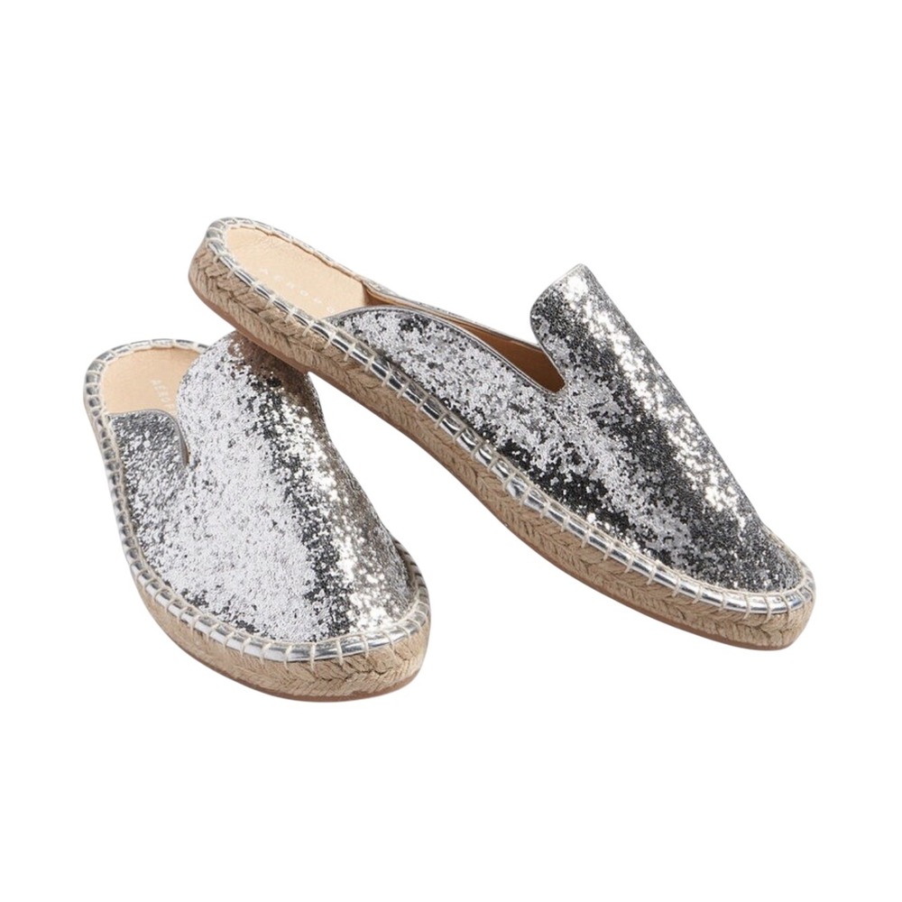 Aeropostale Women's silver slide-on espadrilles. Size 6. NWOT. Metallic.